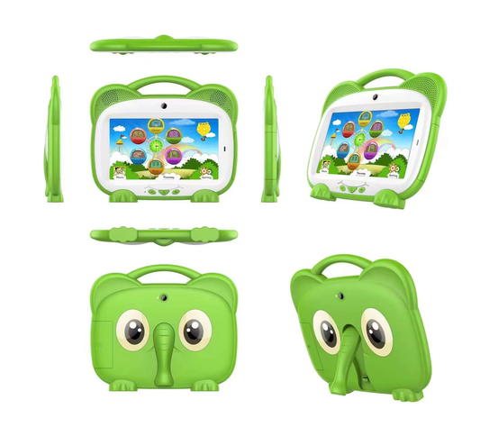 Image kids smart electronic tablet with elephant protective casing  green 
